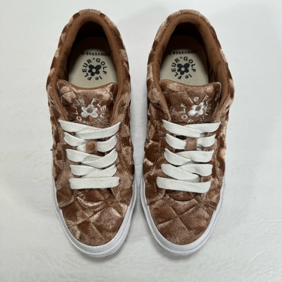 Converse One Star x Golf Le Fleur OX Brown Sugar Quilted Velvet Sneakers Size 7 - Picture 2 of 10